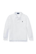 Polo Ralph Lauren longsleeve din bumbac pentru copii culoarea alb, uni, 322703634013