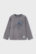 Mayoral longsleeve din bumbac pentru copii culoarea gri, cu imprimeu, 4089