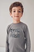 Detská bavlnená košeľa s dlhým rukávom Mayoral šedá farba, s potlačou, 4095