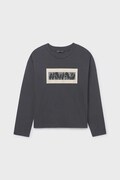 Mayoral longsleeve din bumbac pentru copii culoarea negru, cu imprimeu, 7013