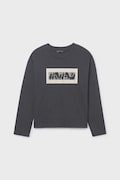 Mayoral longsleeve din bumbac pentru copii culoarea negru, cu imprimeu, 7013