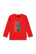 Lego longsleeve bawełniany dziecięcy LWTAFFY 622 kolor czerwony z nadrukiem 11011248