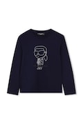 Karl Lagerfeld longsleeve bawełniany dziecięcy kolor granatowy z nadrukiem Z30953