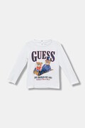 Дитячий бавовняний лонгслів Guess колір білий з принтом I5BI00 I3Z14