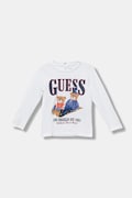 Детска блуза с дълги ръкави Guess в бяло с принт I5BI00 I3Z14