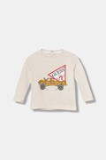 Guess longsleeve bawełniany niemowlęcy kolor beżowy z nadrukiem I5BI01 I3Z14