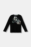 Guess longsleeve bawełniany dziecięcy kolor czarny z nadrukiem L5BI03 I3Z14