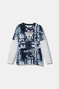 Дитячий бавовняний лонгслів Guess візерунок L5BI06 I3Z14