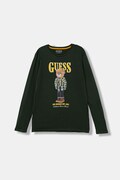 Guess longsleeve bawełniany dziecięcy kolor zielony wzorzysty L5BI09 I3Z14