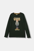 Guess longsleeve din bumbac pentru copii culoarea verde, cu imprimeu, L5BI09 I3Z14