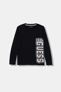 Guess longsleeve bawełniany dziecięcy kolor czarny z nadrukiem L5BI19 I3Z14