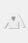 Дитячий бавовняний лонгслів Guess колір білий з принтом L5BI21 I3Z14