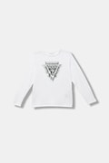 Guess longsleeve bawełniany dziecięcy kolor biały z nadrukiem L5BI21 I3Z14