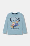 Guess longsleeve bawełniany dziecięcy kolor niebieski z nadrukiem N5BI04 I3Z14