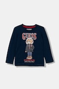 Дитячий бавовняний лонгслів Guess колір синій з принтом N5BI04 I3Z14