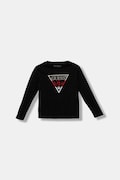 Guess longsleeve din bumbac pentru copii culoarea negru, cu imprimeu, N5BI21 I3Z14
