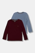 Tommy Hilfiger longsleeve bawełniany dziecięcy 2-pack kolor czerwony gładki UB0UB00309