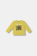 United Colors of Benetton longsleeve bawełniany dziecięcy kolor zielony z nadrukiem 3PCMG10K6