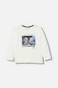 United Colors of Benetton longsleeve din bumbac pentru copii culoarea alb, cu imprimeu, 3TAMG10KM