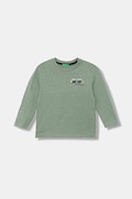 United Colors of Benetton longsleeve din bumbac pentru copii culoarea verde, cu imprimeu, 3TAMG10KM