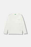 United Colors of Benetton longsleeve bawełniany dziecięcy kolor biały z nadrukiem 3I1XC10QS