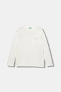 United Colors of Benetton longsleeve din bumbac pentru copii culoarea alb, cu imprimeu, 3I1XC10QS