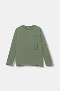 United Colors of Benetton longsleeve din bumbac pentru copii culoarea verde, cu imprimeu, 3I1XC10QS