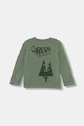 Dječja pamučna majica dugih rukava United Colors of Benetton boja: zelena, bez uzorka, 3I1XG10KR