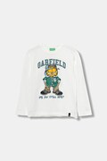 United Colors of Benetton longsleeve bawełniany dziecięcy kolor biały wzorzysty 35RYC10QA