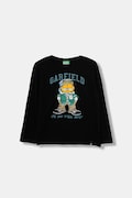 United Colors of Benetton longsleeve din bumbac pentru copii culoarea negru, cu imprimeu, 35RYC10QA