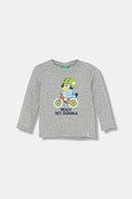 United Colors of Benetton longsleeve bawełniany dziecięcy kolor szary z nadrukiem 3I1XG10KH