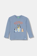 Дитячий бавовняний лонгслів United Colors of Benetton з принтом 3I1XG10KH