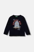 Детска блуза с дълги ръкави United Colors of Benetton в тъмносиньо с принт 3I1XG10KQ