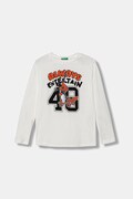 United Colors of Benetton longsleeve bawełniany dziecięcy kolor biały wzorzysty 3JERC10QO