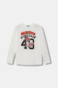 Dječja pamučna majica dugih rukava United Colors of Benetton boja: bijela, s uzorkom, 3JERC10QO