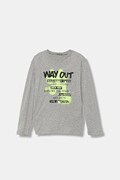 United Colors of Benetton longsleeve bawełniany dziecięcy kolor szary wzorzysty 3JERC10QO