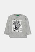 United Colors of Benetton longsleeve bawełniany dziecięcy kolor szary wzorzysty 3JERG10K5