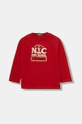 United Colors of Benetton longsleeve din bumbac pentru copii culoarea roșu, cu imprimeu, 3JERG10K5