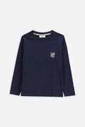 Coccodrillo longsleeve bawełniany dziecięcy kolor granatowy z nadrukiem EVERYDAY BOY A