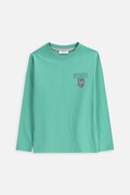 Coccodrillo longsleeve bawełniany dziecięcy kolor zielony z nadrukiem EVERYDAY BOY A