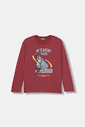 United Colors of Benetton longsleeve bawełniany dziecięcy kolor czerwony z nadrukiem 3ATNC10R8
