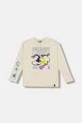 United Colors of Benetton longsleeve bawełniany dziecięcy kolor beżowy z nadrukiem 3ATNC10RL