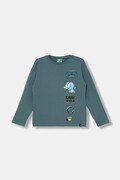United Colors of Benetton longsleeve bawełniany dziecięcy kolor zielony z nadrukiem 3ATNC10RL