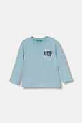 United Colors of Benetton longsleeve bawełniany dziecięcy kolor niebieski z nadrukiem 3ATNG10KT