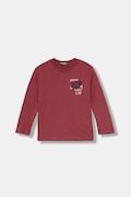 United Colors of Benetton longsleeve bawełniany dziecięcy kolor czerwony z nadrukiem 3ATNG10KT