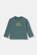 United Colors of Benetton longsleeve bawełniany dziecięcy kolor zielony z nadrukiem 3ATNG10KT
