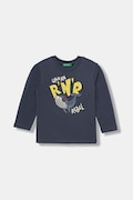 United Colors of Benetton longsleeve bawełniany dziecięcy kolor granatowy z nadrukiem 3ATNG10KU