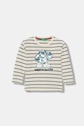 United Colors of Benetton longsleeve bawełniany dziecięcy kolor beżowy wzorzysty 3XVJG10KW