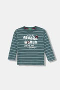 Детска блуза с дълги ръкави United Colors of Benetton в зелено с десен 3XVJG10KW
