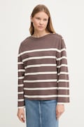 Tommy Hilfiger longsleeve bawełniany kolor brązowy WW0WW45760
